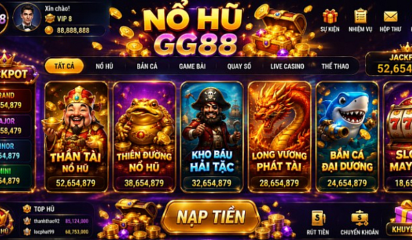GG88 - Nổ Hũ GG88 Với Hàng Trăm Slot Đồ Họa Đỉnh Cao, Trải Nghiệm Hấp Dẫn